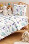 Space Themed Pastel Children's Room Single Pique Set - Starry Lilac Mint 160X220 cm Bedspread - 2