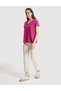 Fuchsia Comfort Fit V-Neck T-Shirt 50323604-Vr023 - 4