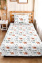 Cute Colorful Lambs Children's Room Single Pique Set - Gray Orange 160X220 cm Bedspread - 4