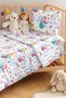 Pink Fairy Tale Girl's Pique Set - Pastel Rainbow Floral Baby Room Bedspread 160X220 cm - 2
