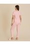 Senior Girls Pink Animal Print Front Placket Pajama Set - 4