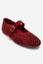 Ari̇an Red Suede Genuine Leather Perforated Women's Ballerina Shoes - 3