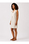 Women's Striped 100% Cotton V-Neck Sleeveless Dress with Pockets - 3