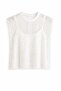 Large Sequined Padded Athlete Blouse White
