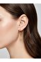 Steel Gold Stone Dangle Leaf Hoop Earrings