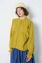 Women's Drawstring Muslin Shirt Oil Green 31146 - 7