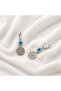 Steel Evil Eye Beaded Antique Medallion Hoop Earrings - 3