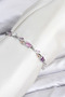 Brass Silver Color Pink and Purple Zircon Stone Flower Model Women's Bracelet - Ebj260701W44129 - 2