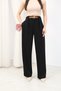 Calista Women's High Waist Wide Leg Fabric Trousers with Belt Detail - Belt Included - 6