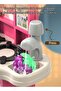 24pcs Abs Interactive Kitchen Playset Pretend Cooking Set Circulating Water Tap Pink Table Stickers - 5