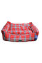 Danish Series Rectangle Pet Bed Medium - 70x60x22cm - Soft Washable Fabric, Reversible Cushion, Non-Slip Base - Ideal for Cats & Medium Dogs