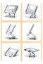 360° Rotating Tablet Stand Metal Alloy Adjustable Height Ergonomic Foldable Holder - 7