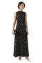 Polka Dot High Neck Maxi Dress-Black