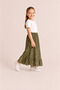 Girl's Long Skirt Summer Patterned Elastic Waist Comfortable Loose Skirt