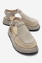 Lurelia Beige Suede Genuine Leather Mesh Women's Sandals
