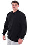 Long-Sleeved Polo Collar Seasonal Sweatshirt Black Suitable for Men with Large Sizes between 115-155 Kilograms - 4