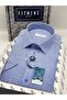 Classic Short Sleeve Linen Collar Button down Comfortable Fabric Gift Boxed Men's Shirt Fs-004588 - Blue