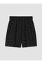 Özmarka New Season Black Polka Dot Women's Shorts with Elastic Waist - 7