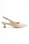 Women's Gold Glittery Open Back Low Heeled Evening Dress Shoes - 4