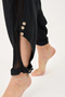 Women's Black Linen Mesh Detailed Bohemian Pinterest Style Shalwar Trousers - 6