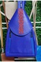 Genuine Leather, Designer Hand-Crafted Blue Backpack - 2