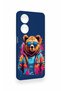 Oppo A60 Compatible Bear Patterned Silicone Case with Glasses - 3
