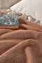 Doris 100% Cotton Ruffled Double Pique Bedspread 200X230 cm Salmon - 3