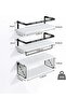 CozyNest 4Pcs Floating Wall Shelves, Solid Wood and Iron Wall-Mounted Storage Racks with Leaf-Shaped Metal Mesh & Towel Bar - 6