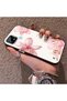 Realme C21 Compatible Silicone Edge Hard Back Case Couple Phone Case with Floral Pattern - 2