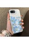 iPhone 17E Compatible Silicone Edge Hard Back Case Couple Phone Case with Floral Pattern - 3
