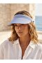 Paper Vizor Half Moon Straw Hat-Women's Ice Blue 100% Natural Paper Rope Straw Visor Hat - Hair-Friendly Open Top Visor - 2