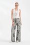 Women's Floral Jacquard Fabric Detailed Balloon Fit Design Jeans - 2