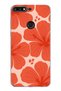 Huawei Y7 2018 Compatible Orange Hibiscus Flower Pattern Transparent Phone Case