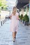 Women's Modal Silky Collared Dress with D Buckle on the Side and Below-Knee Pockets - Pink - 7