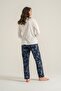 Women's You Look Amazing Today Cream Long Sleeve Pajama Set Pc9257-S-V2 - 4