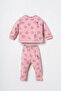Embroidered Baby Girl Pink Long Sleeve Pajama Set Usb3247-C-V1