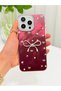 iPhone 15 Pro Case with Marbling Effect, 3D Bow and Floral Pattern, Raised Camera Cover - 5