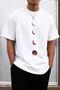 Moon Printed Crew Neck Cotton Men's T-Shirt Relaxed Fit