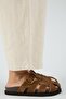 Benito Women's Leather Genuine Leather Buckle Caged Tan Slippers - 2