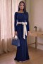 Maxi Balık Slit White Bow Graduation Evening Dress