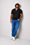 Men's Large Size Single Jersey Polo T-Shirt Classic Pocket 26402 Black - 2