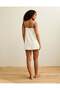 AE Button-Up Lace Insert Mini Dress - 4