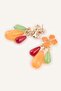 Women's Flower Shaped Stone Earrings H9956Axns - 3