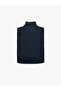 Aerobin Fabric Stand Collar Sleeveless Satin Blouse - 2