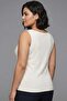 Trend42Plus Large Size Thick Strap Basic Top - Ecru - 2