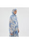 Silk Satin Looking Blue Water Wave Patterned 70X190 Shawl 70X190 Blue - 3