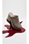 Tarex Women's Heeled Sabo Suede Platform Thick Heel Laser Cut Perforated Rivet Detailed Open Back Slippers - 2
