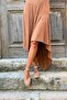 Bronze Ankle Strap, Wicker Sole, Elegant Cut, Cotton Knitted Women's Espadrille - 3