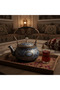 Blue & Black Enamel Metal Kettle with Islamic Geometric Mosaic Pattern, Crystal Lid Knob & Gold Handle | 1.5 Litre - 2