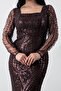 Square Neckline Long Sleeve Beaded Evening Dress 41231 - 2